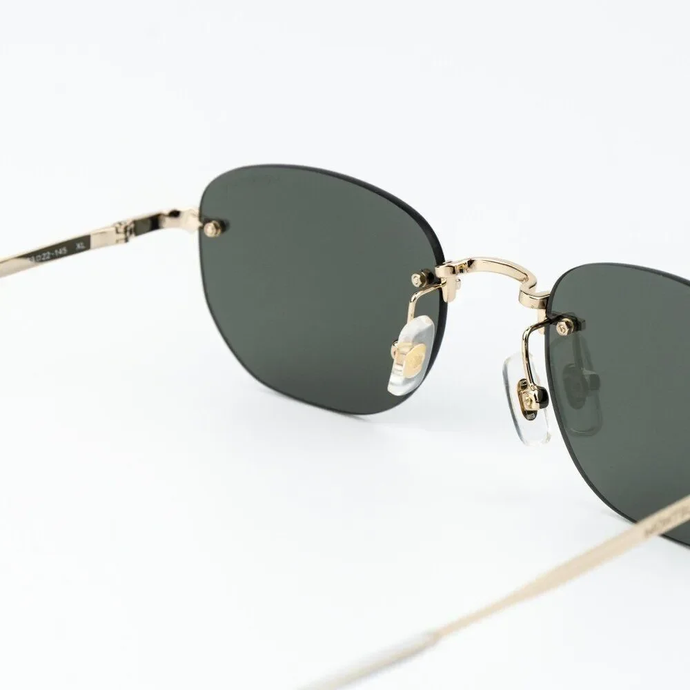 Montblanc Women Sunglasses Gold Grey Square Rimless MB0303S 001 NEW AUTHENTIC